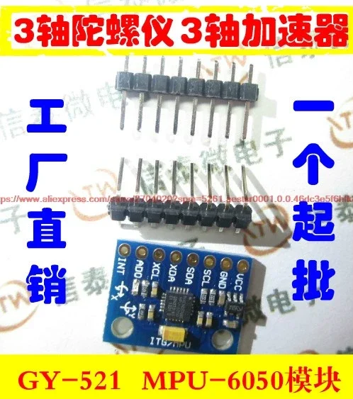 Accelerometer Mpu6050 - GY-521 MPU-6050 MPU6050 Modülü 3 Eksenli