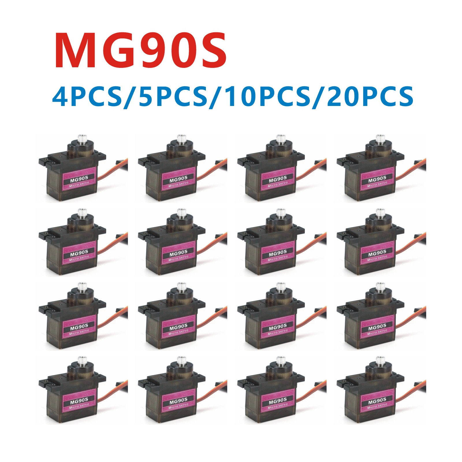 Sg90 Servo - 4/5/10/20 adet MG90S Metal dişli RC